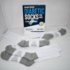 Doctor's Select Bamboo Viscose Diabetic Socks for Men LARGE Neuropathy, Edema &